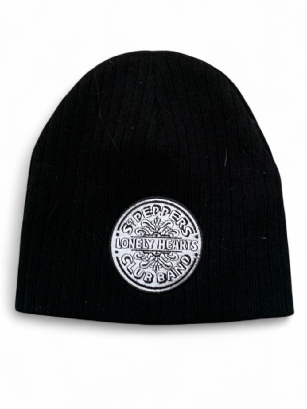 The Beatles Black Knit Beanie with White Sgt. Pepper Patch